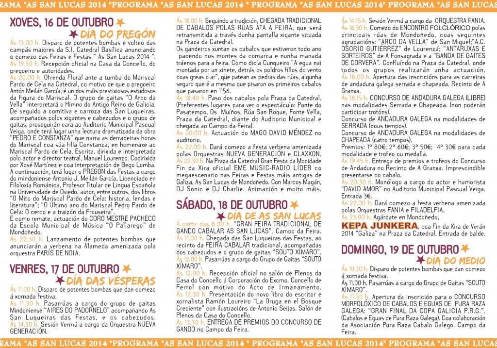 Programa festas das San Lucas 2014 (int)
