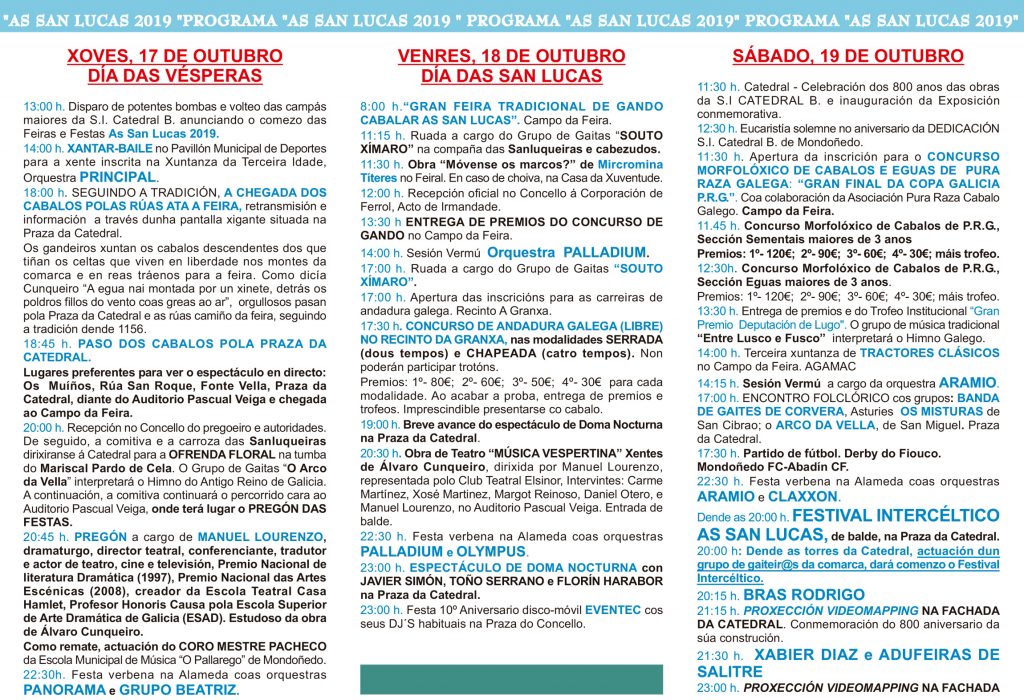 Programa festas das San Lucas 2019 (int)